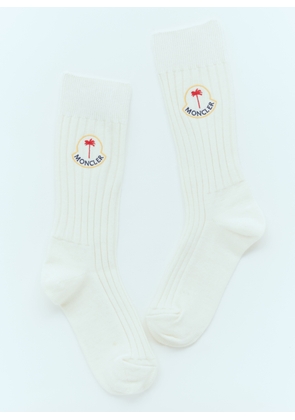8 Moncler Palm Angels Logo Patch Socks -  Socks White L