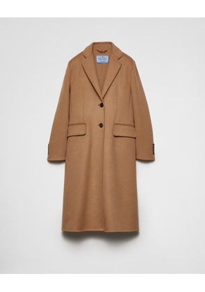 Single-breasted cashgora coat
