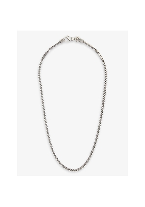 Mens Emanuele Bicocchi Square Fargo-Chain Sterling-Silver Necklace