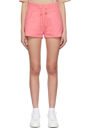 Balmain Pink Printed Logo Shorts