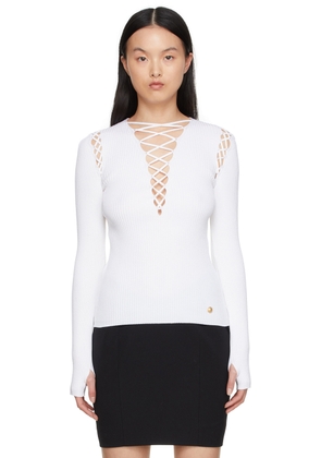 Balmain White Viscose Sweater