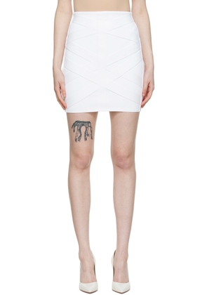 Balmain White Viscose Mini Skirt