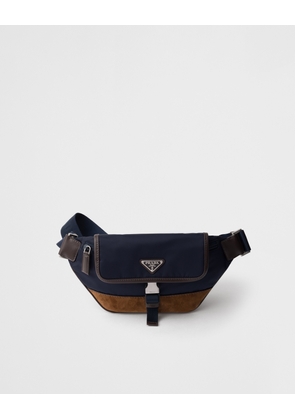 Re-Nylon and leather belt bag