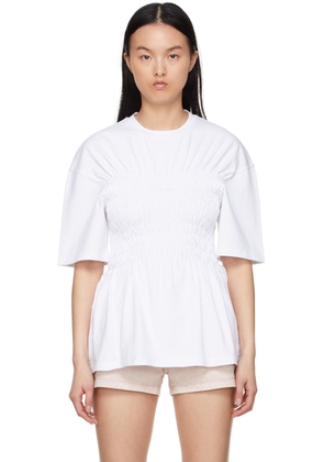 Stella McCartney White Cotton Smocked T-Shirt