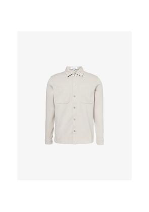Mens Arne Patch-Pocket Buttoned-Cuff Regular-Fit Cotton-Blend Overshirt