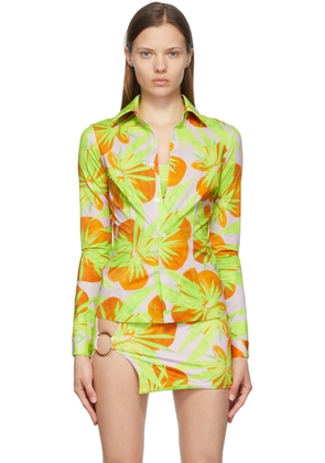 Louisa Ballou Pink & Green Nylon Jersey Shirt