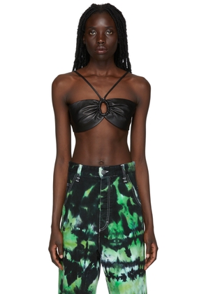 AMI Paris Black Leather Bra
