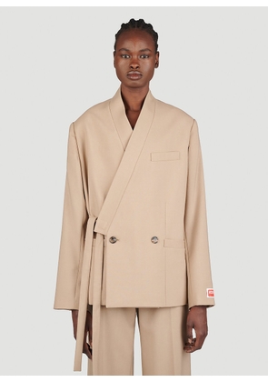 Kenzo Kimono Wool Blazer - Woman Blazers Beige Fr - 34