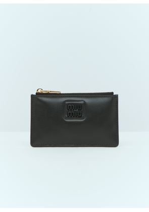 Miu Miu Leather Envelope Wallet - Woman Wallets & Cardholders Black One Size