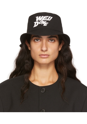 We11done Black Basic Logo Bucket Hat