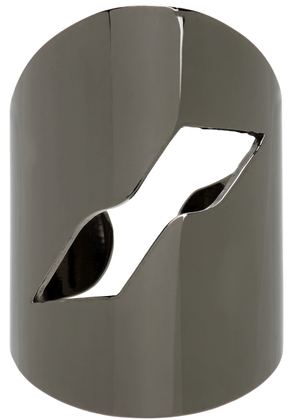 We11done Gunmetal Logo Motif Ring