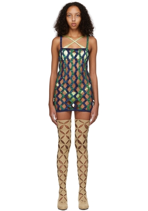 Isa Boulder Blue & Green Nest Tank Dress