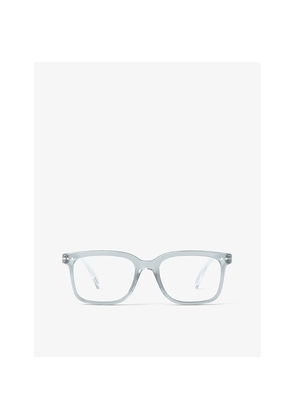 Mens Izipizi #L Square-Framed Frozen Blue Reading Glasses
