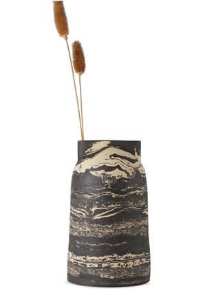 Marten Herma Anderson Black & White Slit Dome Vase