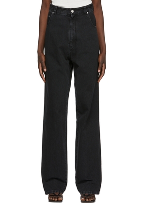 Kwaidan Editions SSENSE Exclusive Black Denim Wide-Leg Jeans