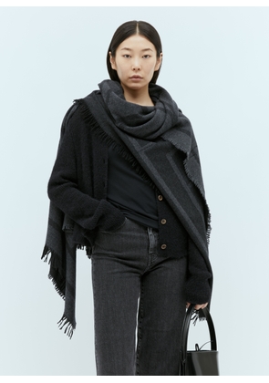 TOTEME Monogram Wool Cashmere Scarf - Woman Scarves Grey One Size