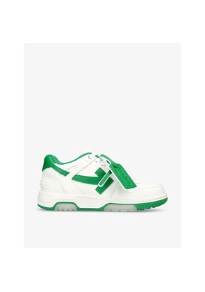 Womens Off-White C/O Virgil Abloh Ooo Logo-Embroidered Leather Low-Top Trainers