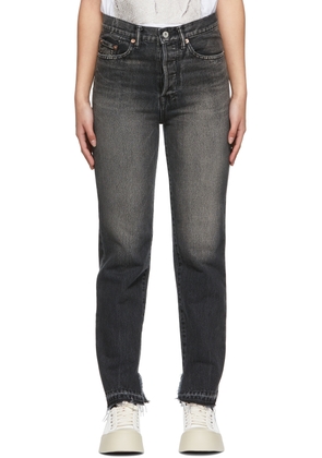 doublet Black Recycled Straight-Leg Jeans