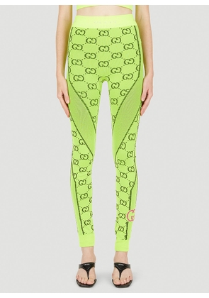 Gucci Logo Jacquard Leggings - Woman Leggings Green M