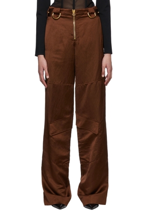 TOM FORD Brown Satin Cargo Pants