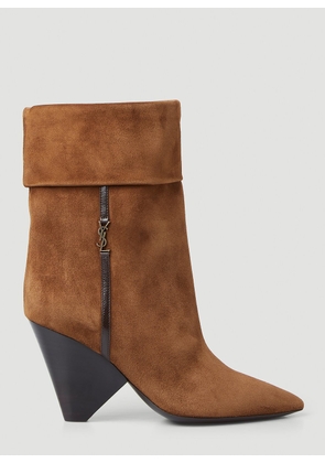 Saint Laurent Niki Monogram Boots - Woman Boots Brown Eu - 38