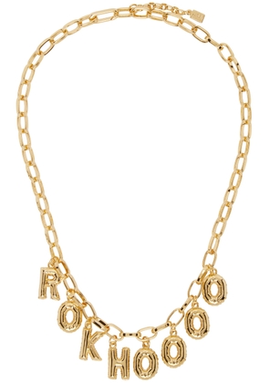 Rokh Gold Logo Charm Necklace
