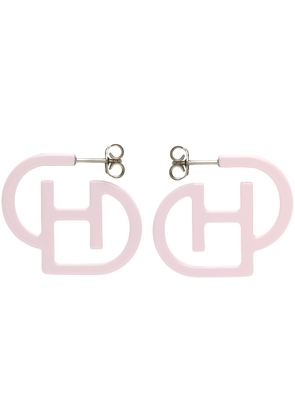 D'heygere Pink Logo Hoop Earrings