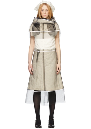 Maison Margiela Off-White & Black Melange Dress