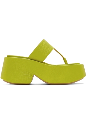 Marsèll Green Zeppo Infradito Wedge Sandals