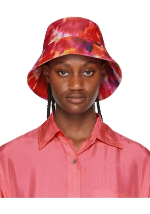 Dries Van Noten Red Satin Bucket Hat