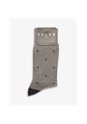 Mens Falke Dot-Print Cotton-Blend Socks