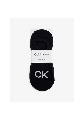Mens Calvin Klein Logo-Print Anti-Slip Pack Of Three Stretch-Cotton Blend Socks