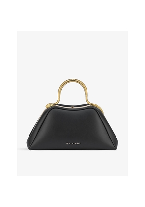 Womens Bvlgari Serpentine Leather Top-Handle Bag