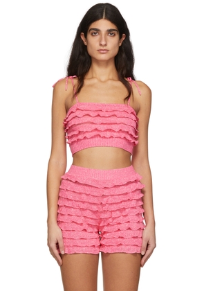 MSGM Pink Linen Camisole