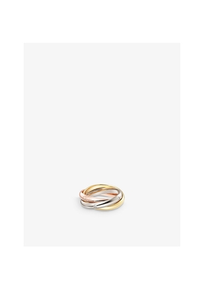 Cartier Trinity Medium 18ct White-Gold, Yellow-Gold, Rose-Gold and 0.06ct Round-Brilliant Diamond Ring