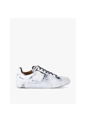 Mens Maison Margiela Replica Full-Paint Leather Low-Top Trainers