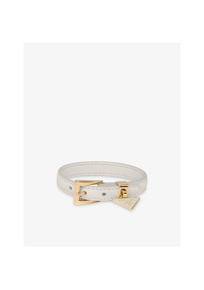 Womens Prada Logo-Charm Leather Bracelet