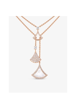 Bvlgari Divas' Dream 18ct Rose-Gold, 1.45ct Brilliant-Cut Diamond and Mother Of Pearl Pendant Necklace