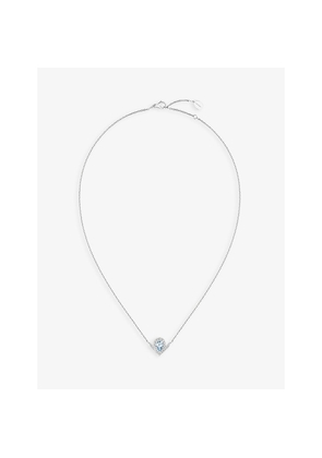 Chaumet Joséphine Aigrette 18ct White-Gold, 0.19ct Brilliant and 0.60 Pear-Cut Aquamarine Diamond Pendant Necklace
