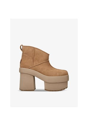 Womens UGG New Heights Mini Platform Suede Boots