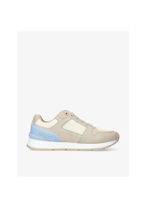 Mens Versace Panelled Low-Top Leather Trainers