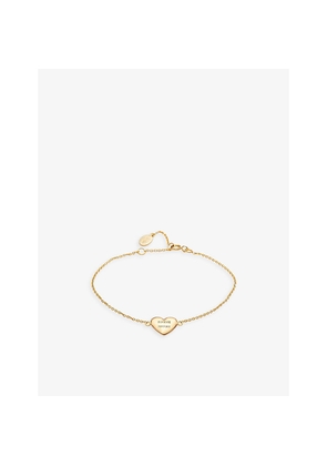 Womens La Maison Couture With Love Darling #5 Equality Heart 14ct Yellow Gold-Plated Vermeil Sterling-Silver and Cubic Zirconia Pendant Bracelet
