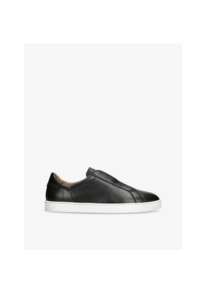 Mens Magnanni Laceless Panelled Leather Low-Top Trainers