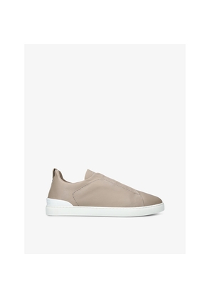 Mens Zegna Triple Stitch Secondskin Shearling Leather Low-Top Trainers