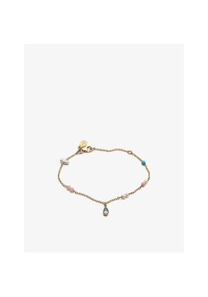 Womens La Maison Couture With Love Darling Water Drop Gaia 14ct Yellow Gold-Plated Sterling-Silver, Topaz, Pearl, Coral and Turquoise Bracelet