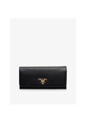 Womens Prada Brand-Plaque Large Saffiano Leather Wallet
