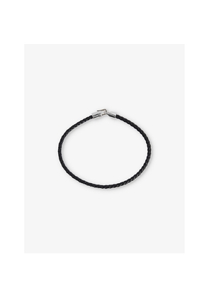 Mens Miansai Cruz Rhodium-Plated Sterling-Silver and Leather Rope Bracelet