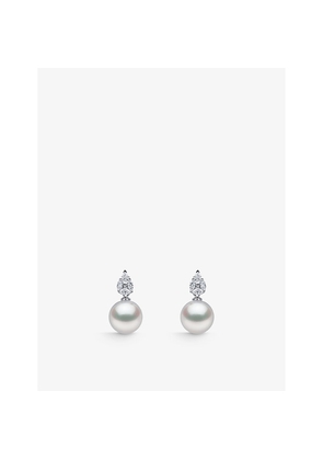 Womens Yoko London Starlight 18ct White-Gold, 0.46ct Pear, Brilliant and Marquis-Cut Diamond and South Sea Pearl Stud Earrings