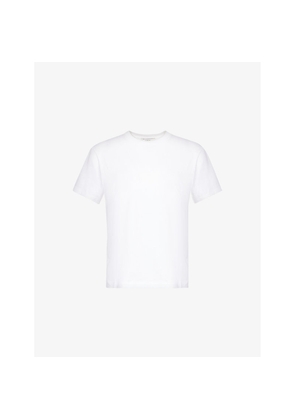 Womens Vince Round-Neck Ribbed-Trim Cotton-Jersey T-Shirt