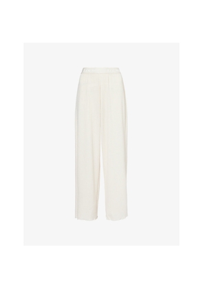 Womens Lounge Underwear Soft Waffle Branded-Waistband Jersey Pyjama Bottoms